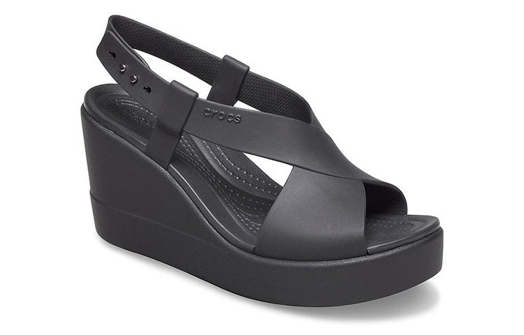 (WMNS) Crocs Brooklyn Cozy Non-Slip Sports Black Sandals 206222-060 - 3