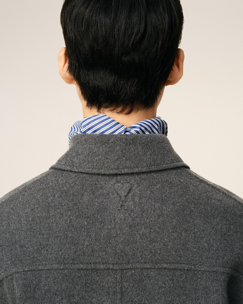 GREY WOOL BOXY BUTTONED JACKET 4