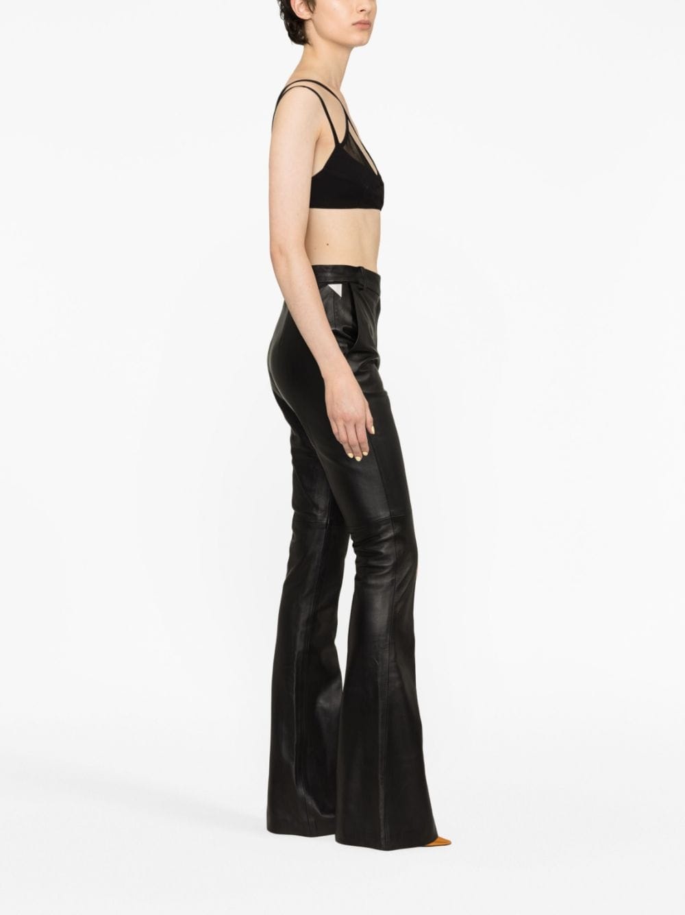 mesh-panel criss-cross bralette top - 3
