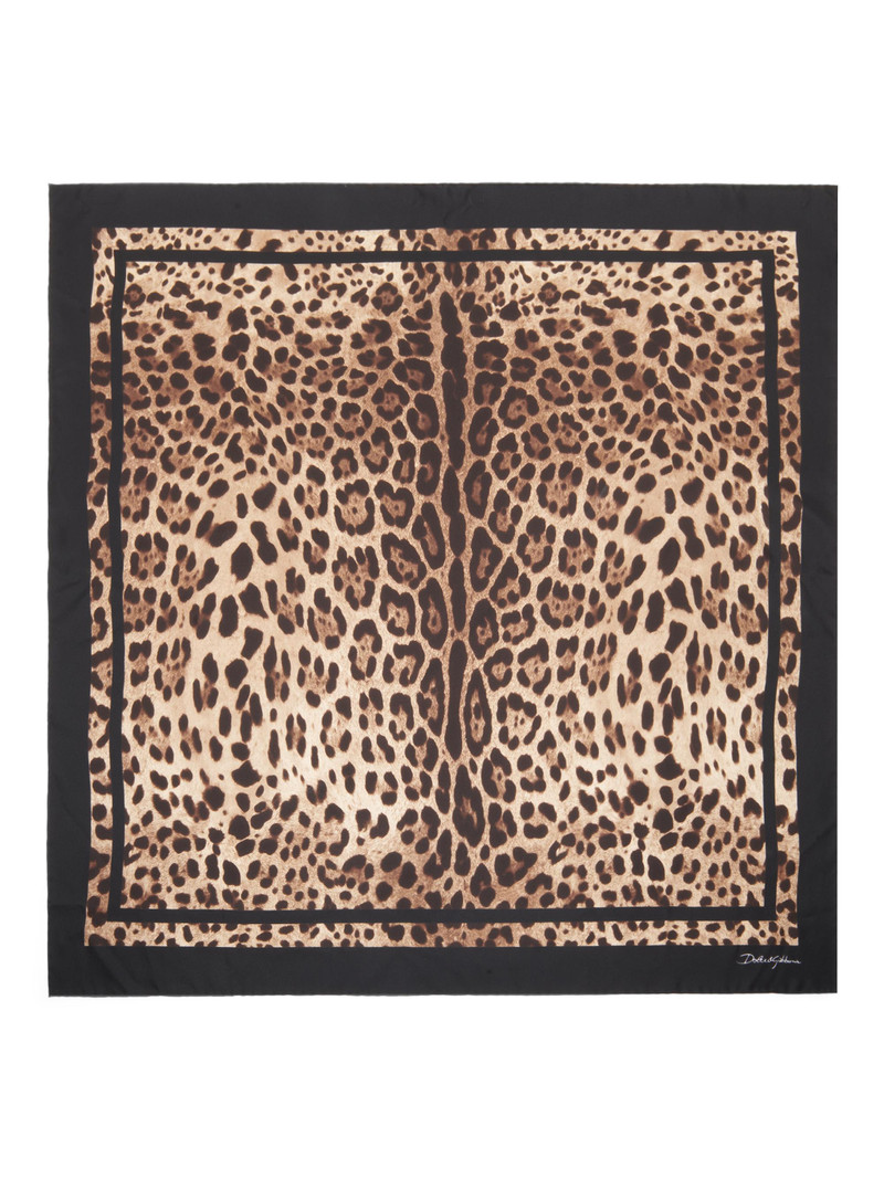 Women's Leopard-Print Silk Foulard - Leopard 1