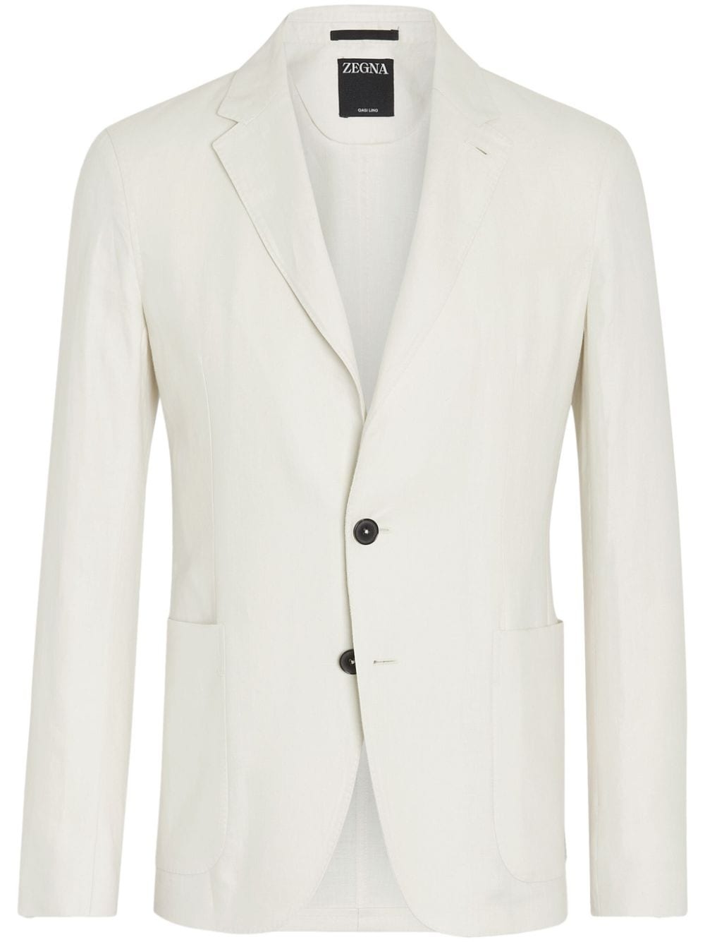single-breasted linen blazer - 1