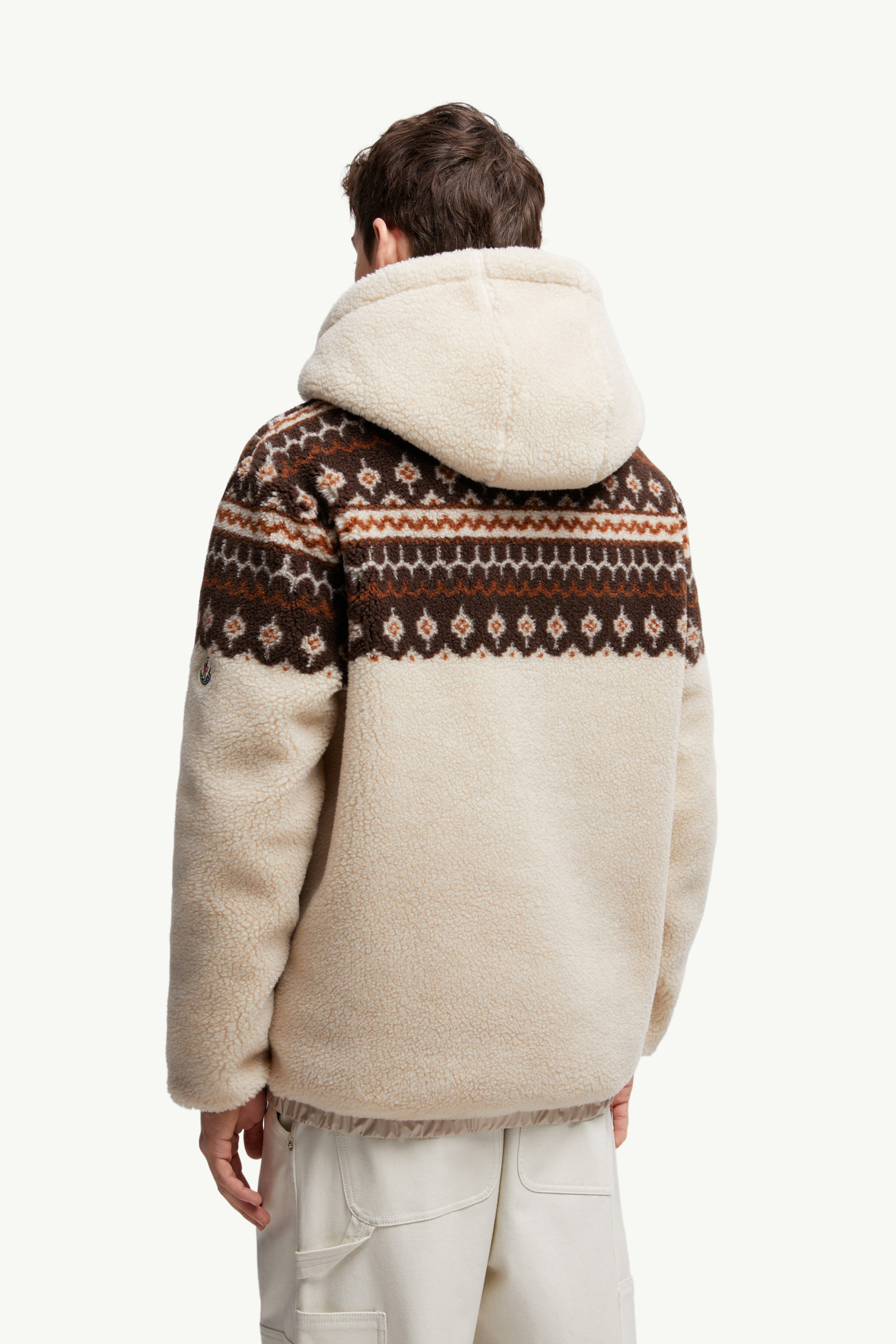 Geometric Jacquard Wool Blend Hoodie - 5