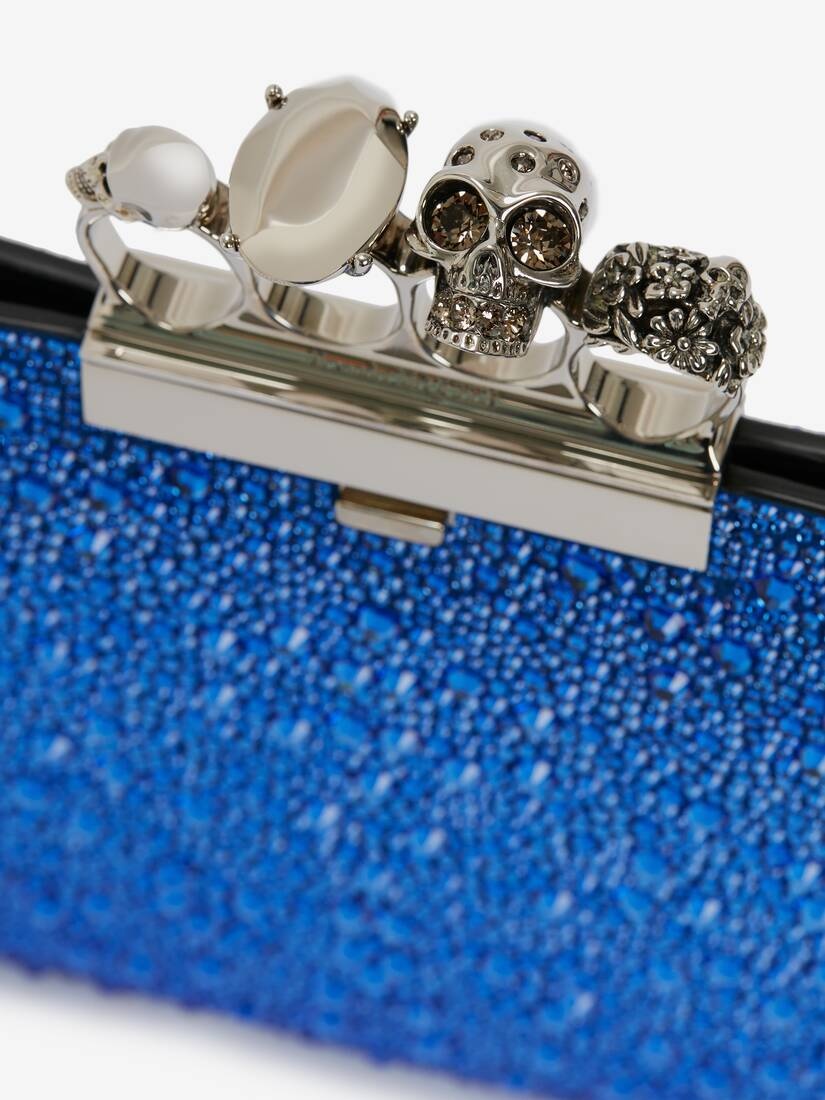 Jewelled Flat Pouch in Electric Blue - 4