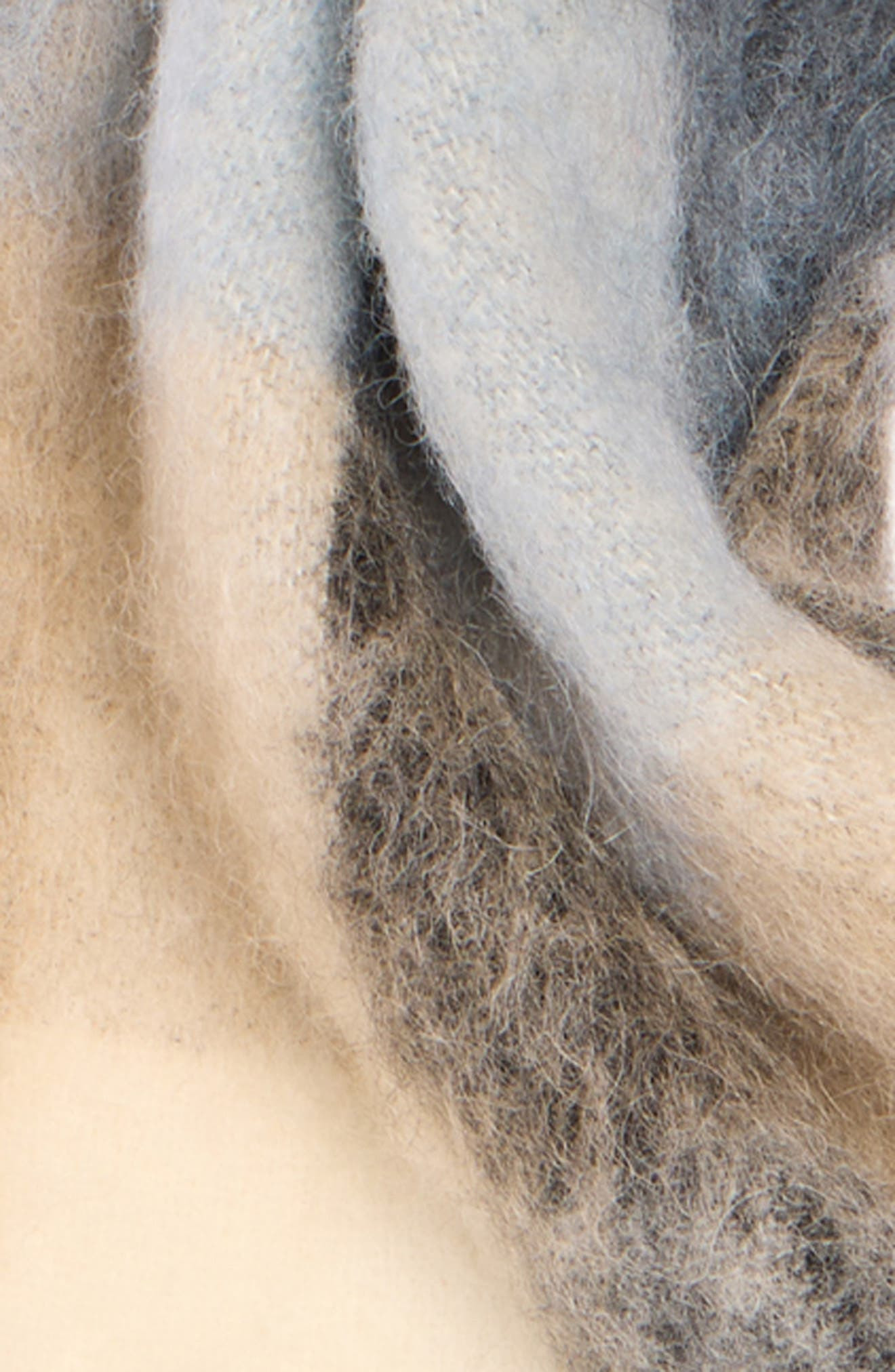 Acne Studios Vally Plaid Alpaca, Wool & Mohair Blend Scarf in Blue/Beige/Black at Nordstrom - 5
