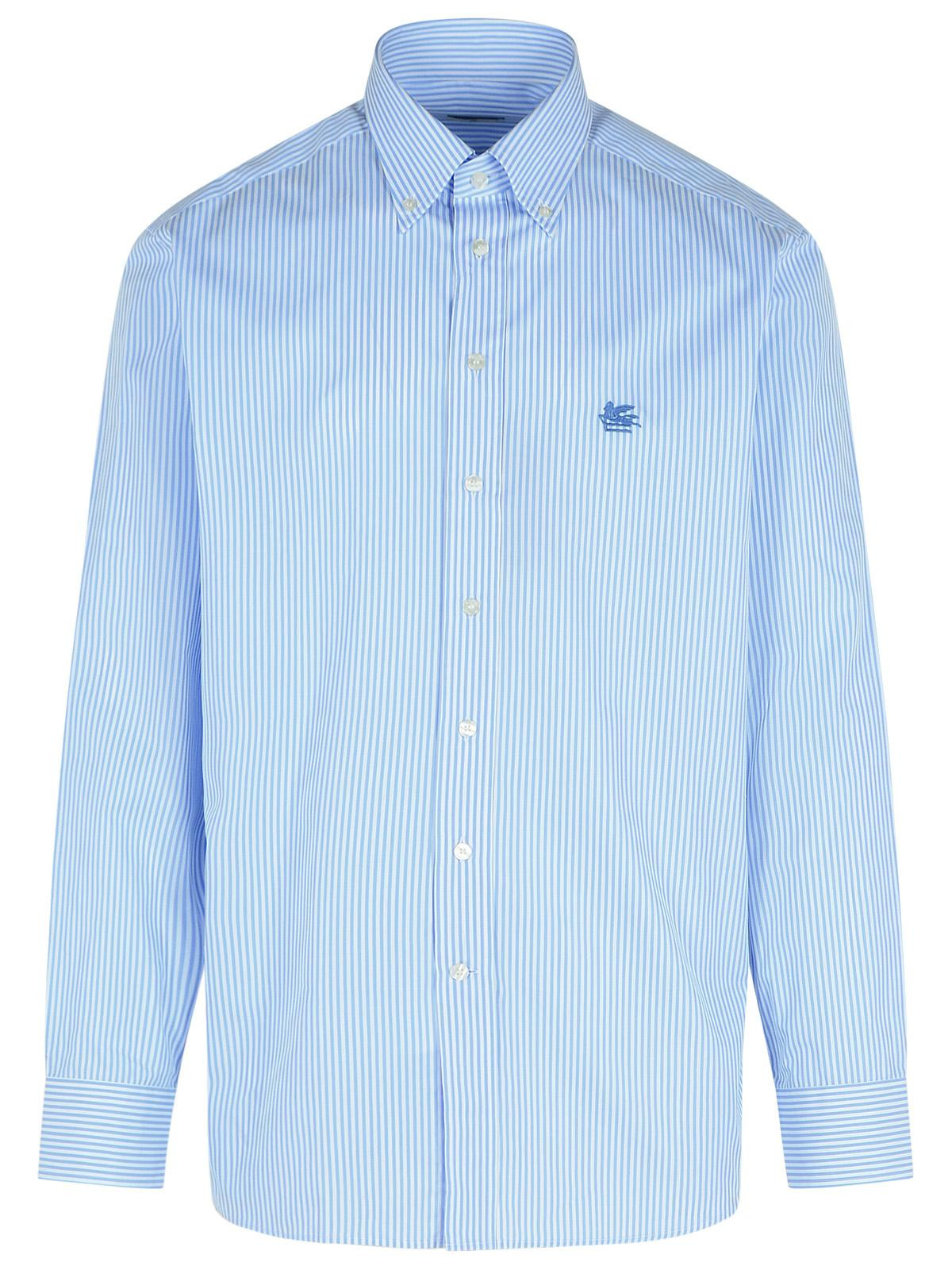 Etro Light Blue Cotton Shirt Men - 1