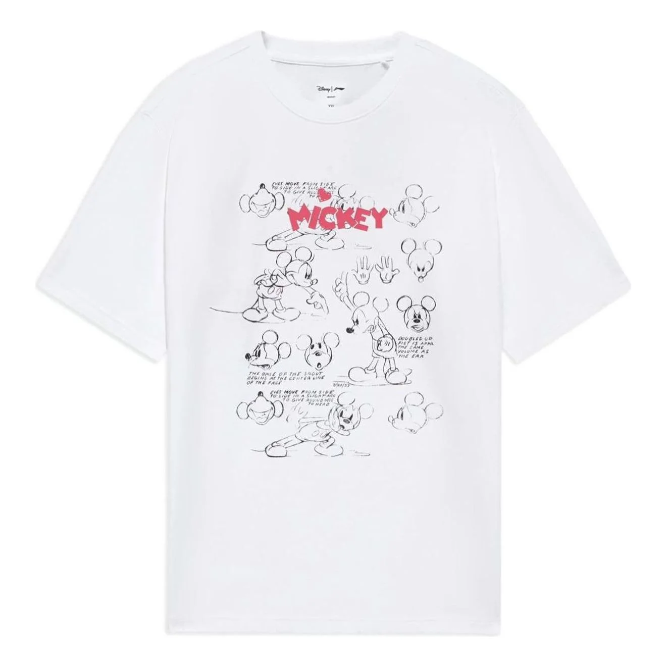 Li-Ning x Disney Mickey Mouse Graphic T-shirt 'White' AHSS947-3 - 1