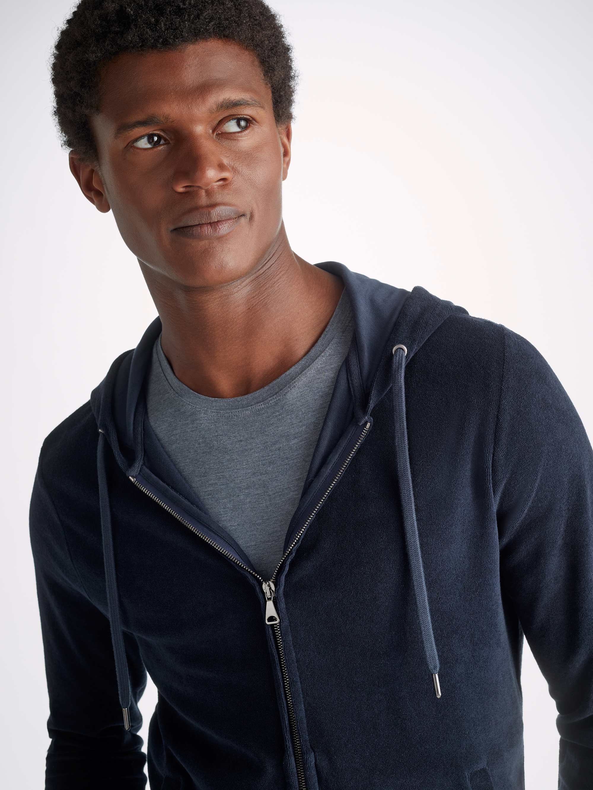 Men's Hoodie Isaac Terry Cotton Navy - 7