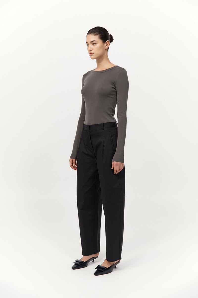 Organic Cotton Long Sleeve Top - Khaki - 5