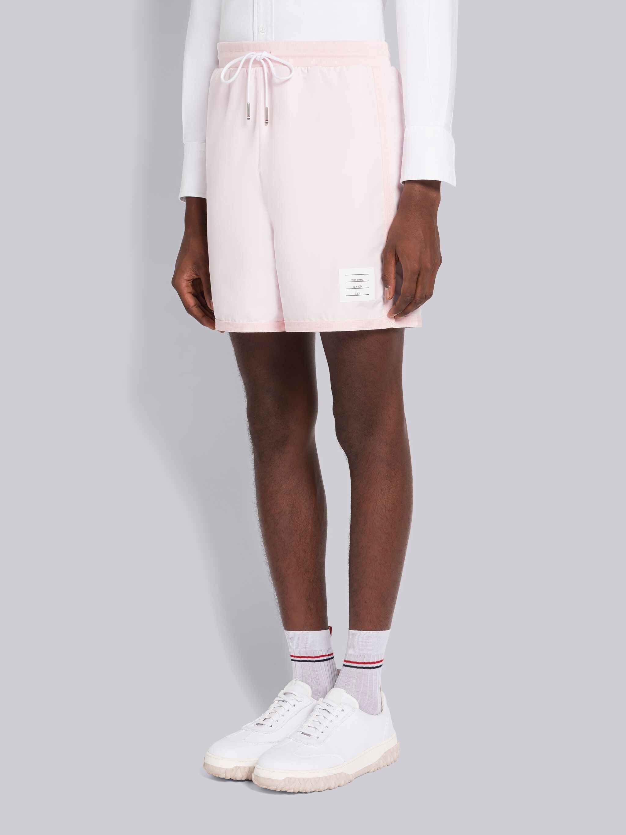 Thom Browne logo-pull-tab cotton shorts - White