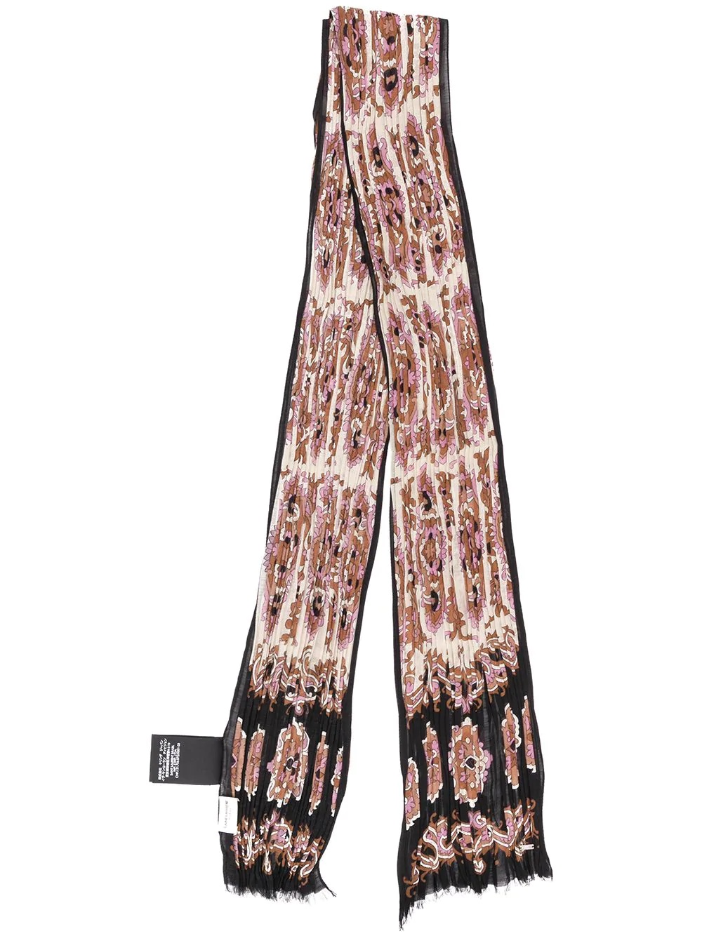 paisley print crinkled scarf - 1