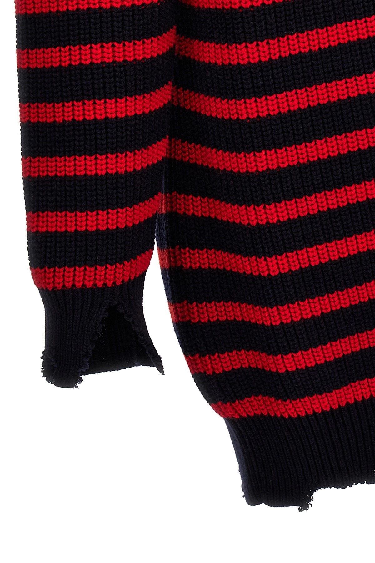 Destroyed effect striped cardigan - 5