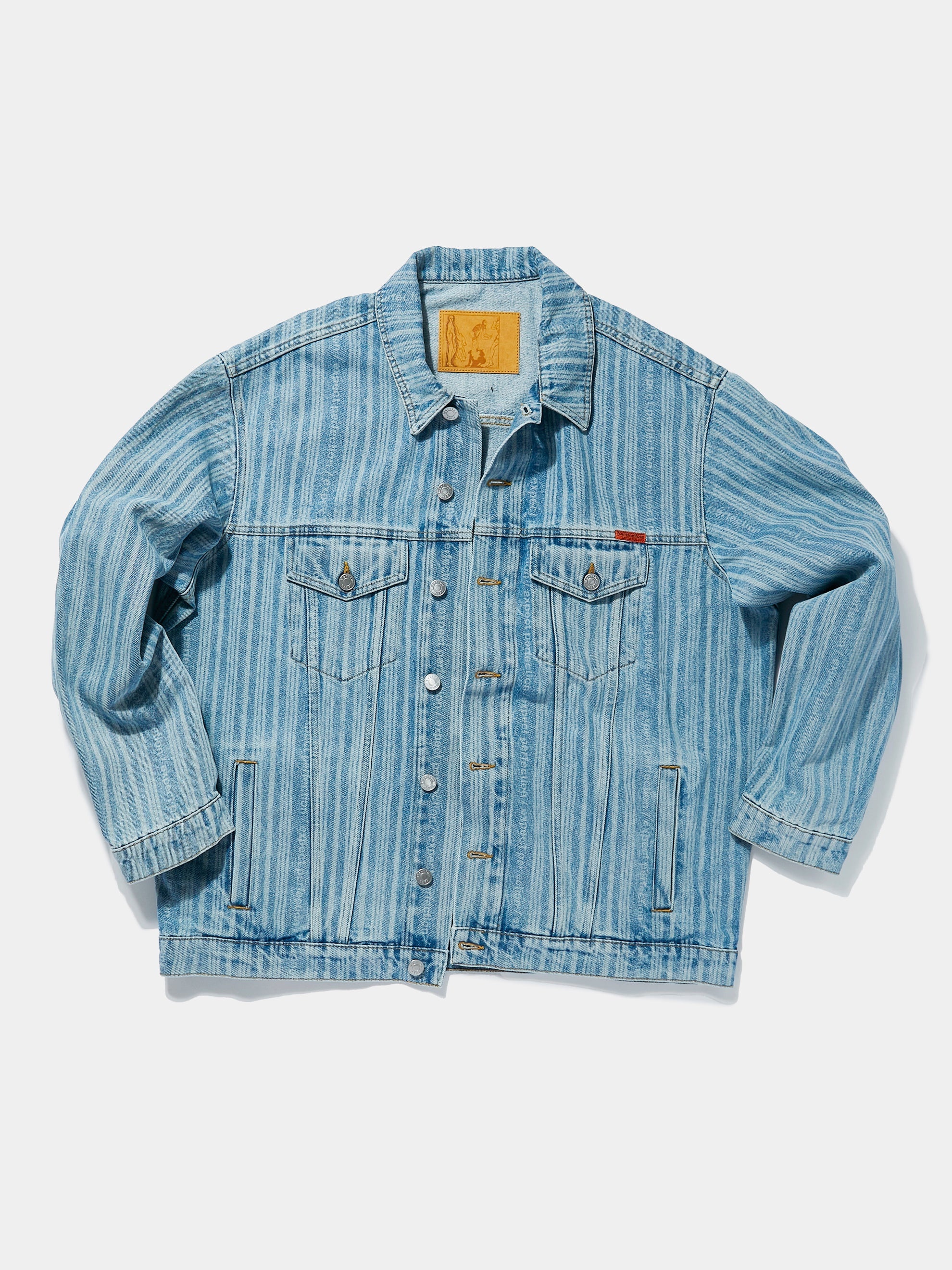 Martine Rose monogram-print Denim Shirt - Blue