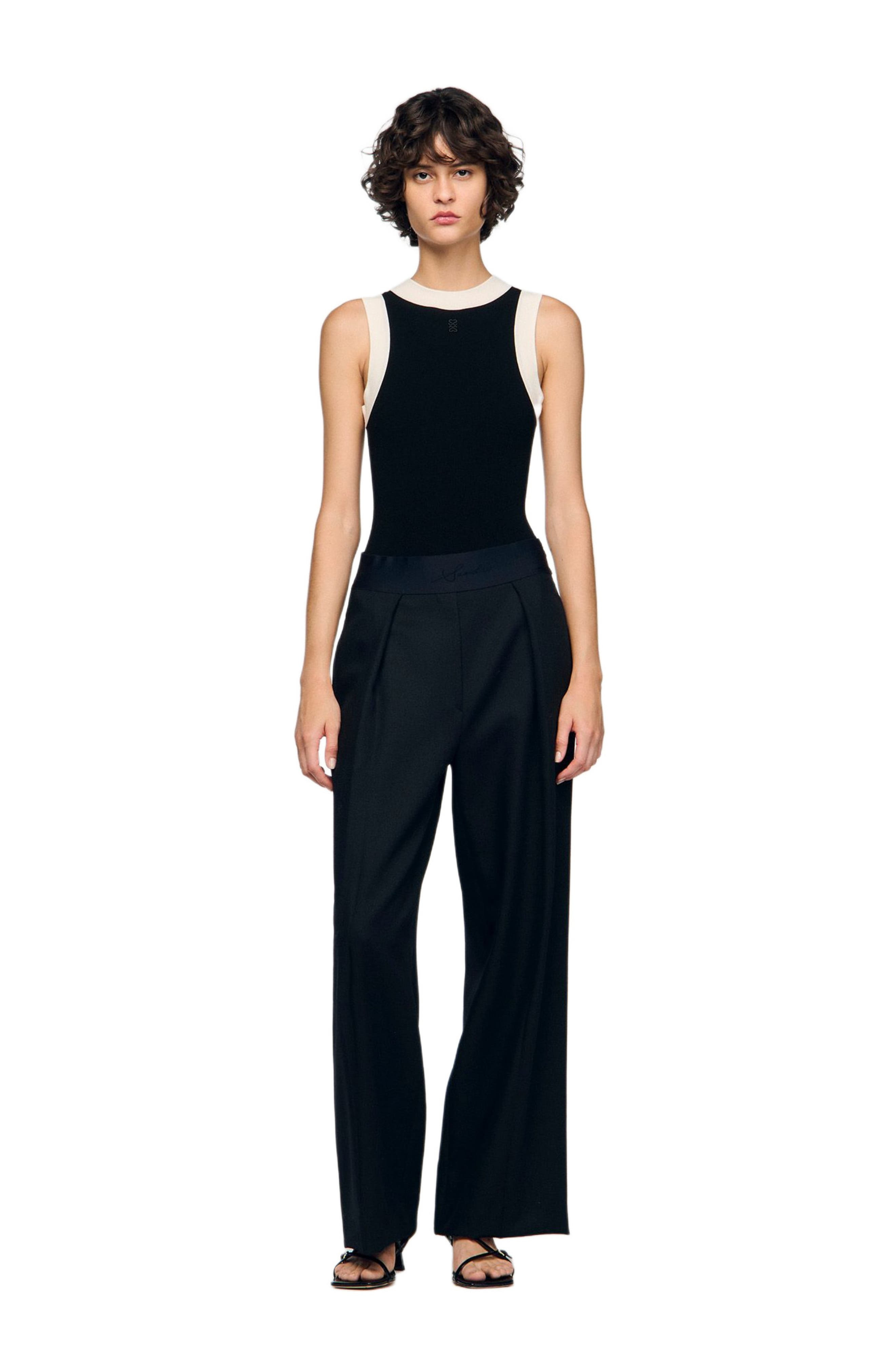 SANDRO Two-tone knit bodysuit in Black at Nordstrom - 6