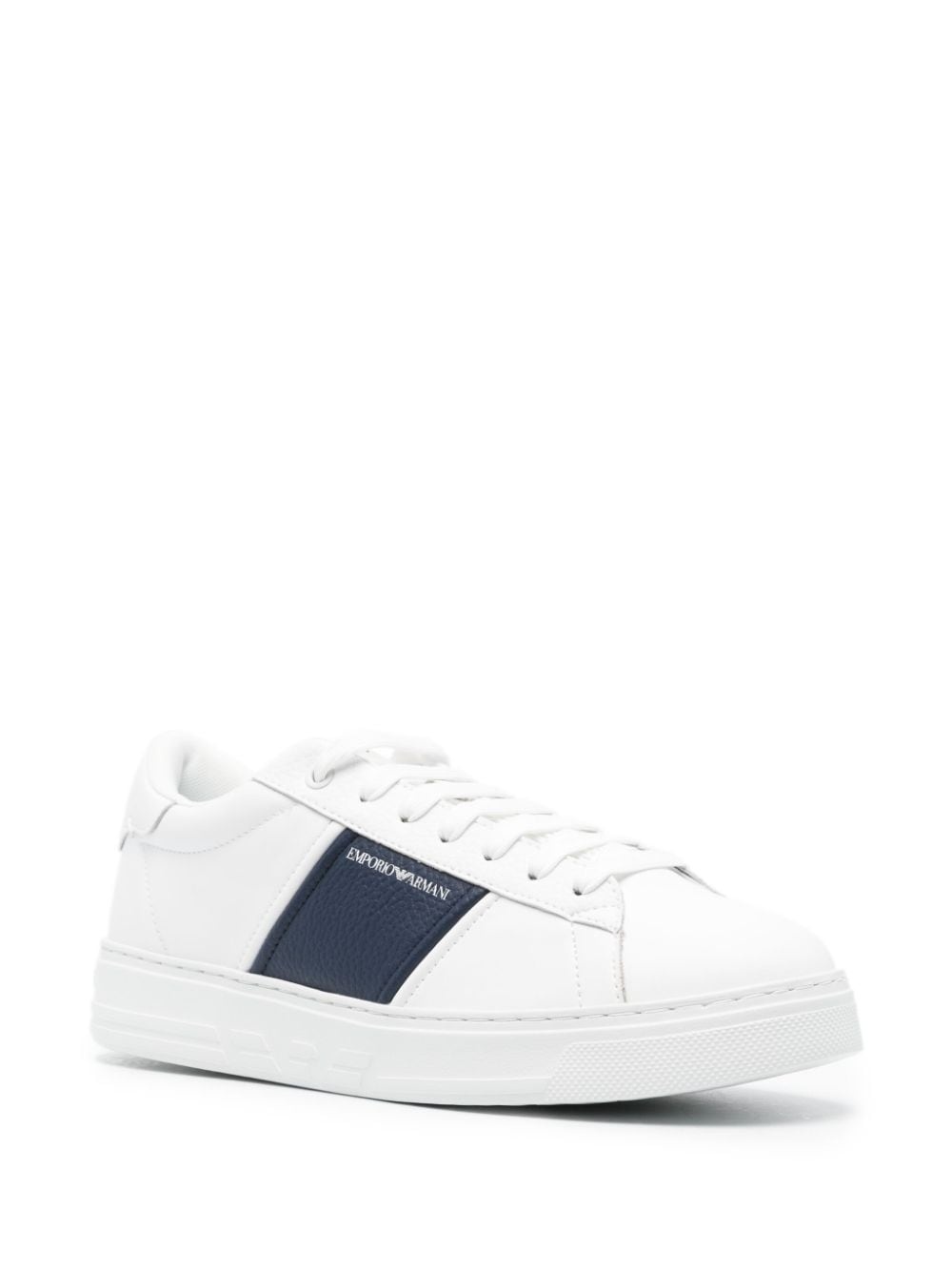 logo-print leather sneakers - 2