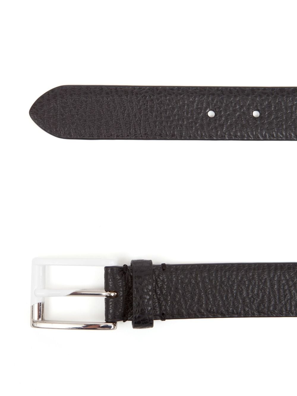 grained-texture leather belt - 2