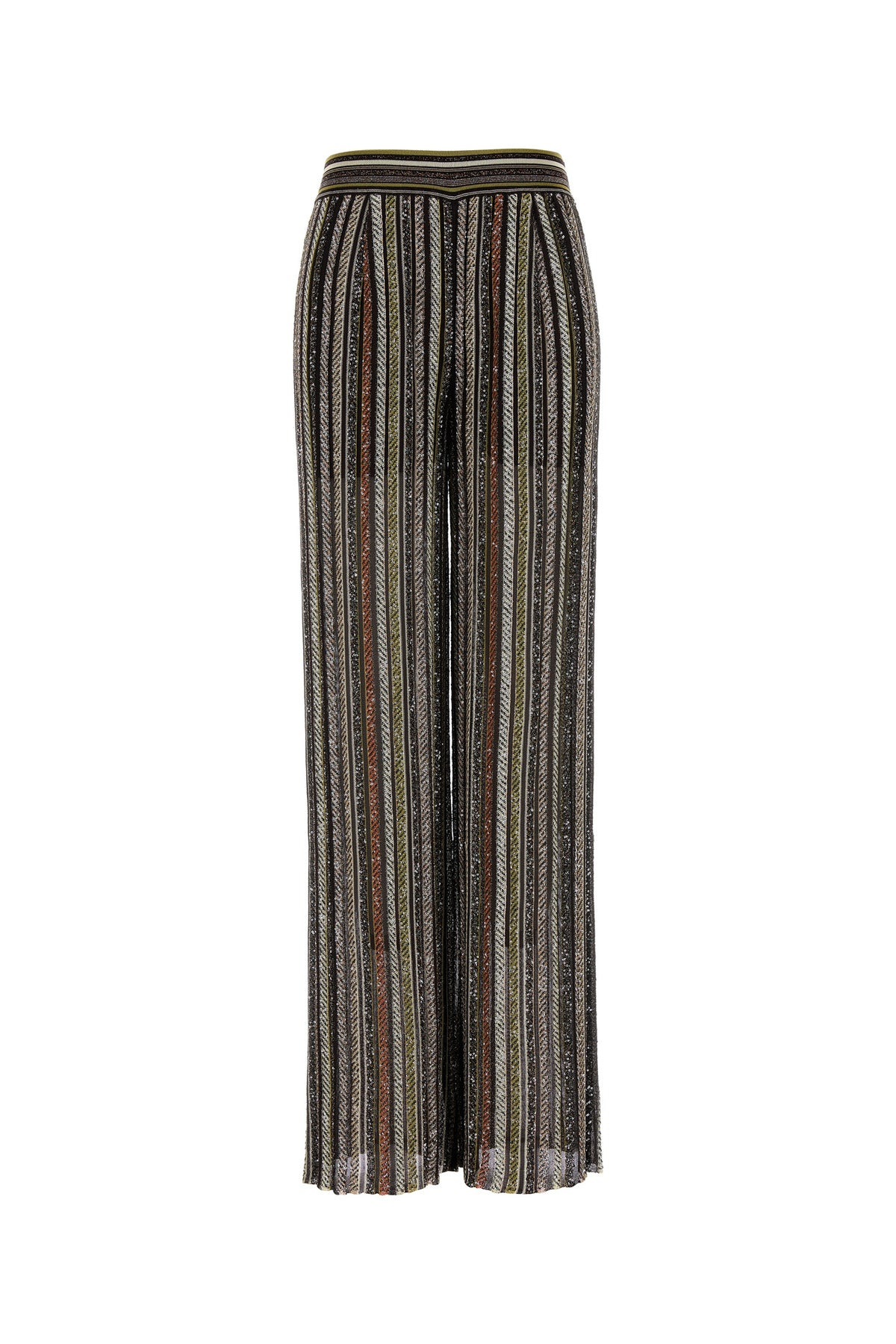 Embroidered stretch viscose blend pant - 1