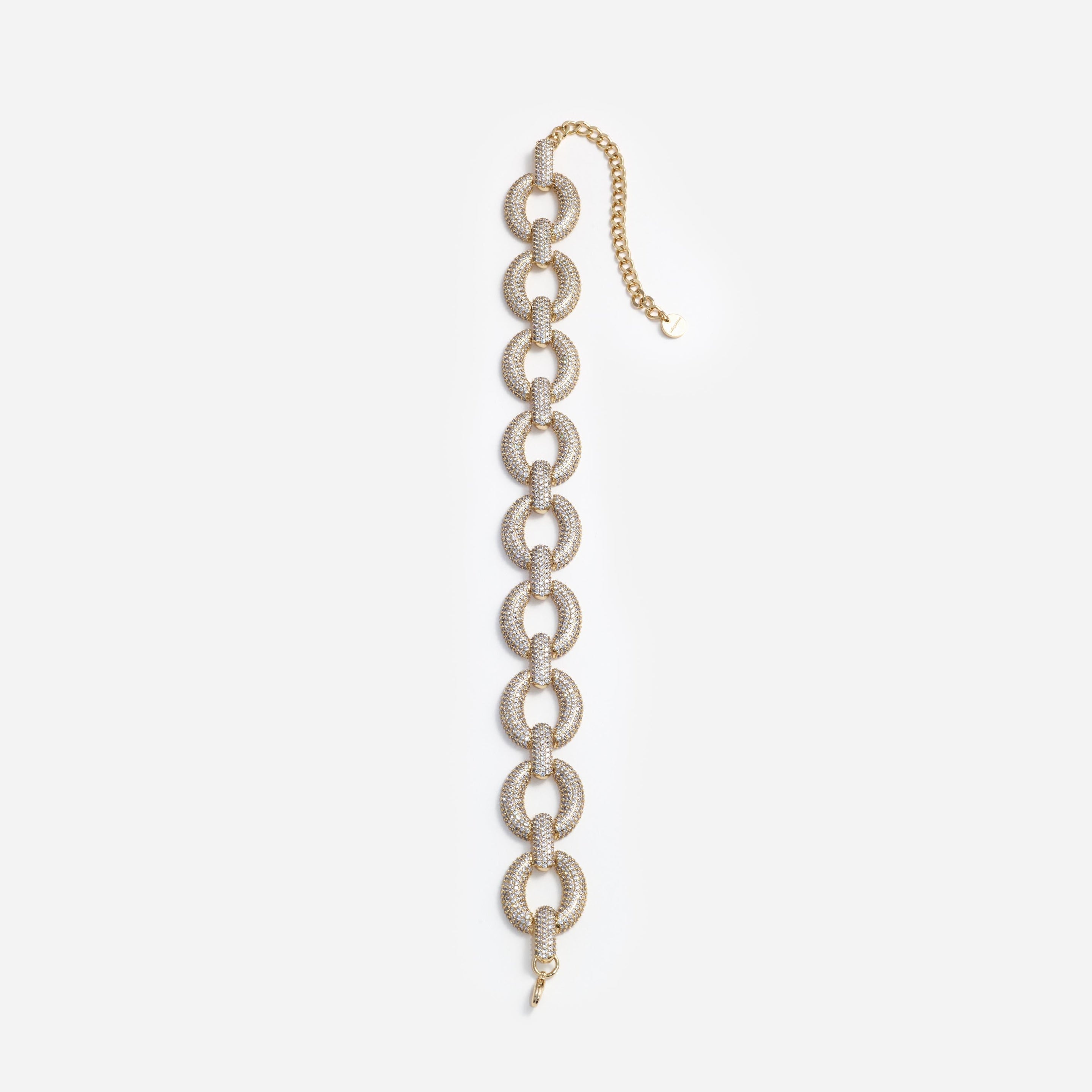 Gold Crystal Link Choker - 2