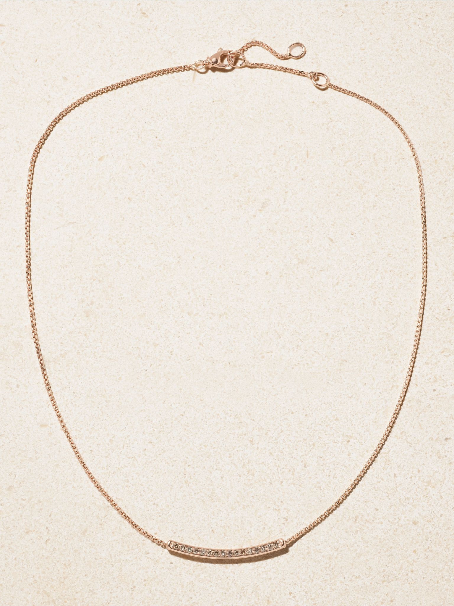 Petite Pavé 18-karat rose gold diamond necklace Gold - 4