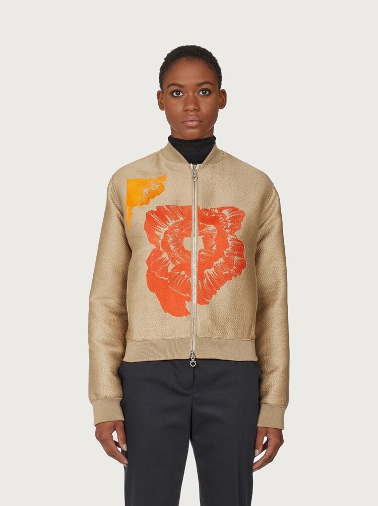 POPPY EMBROIDERED BOMBER - 2
