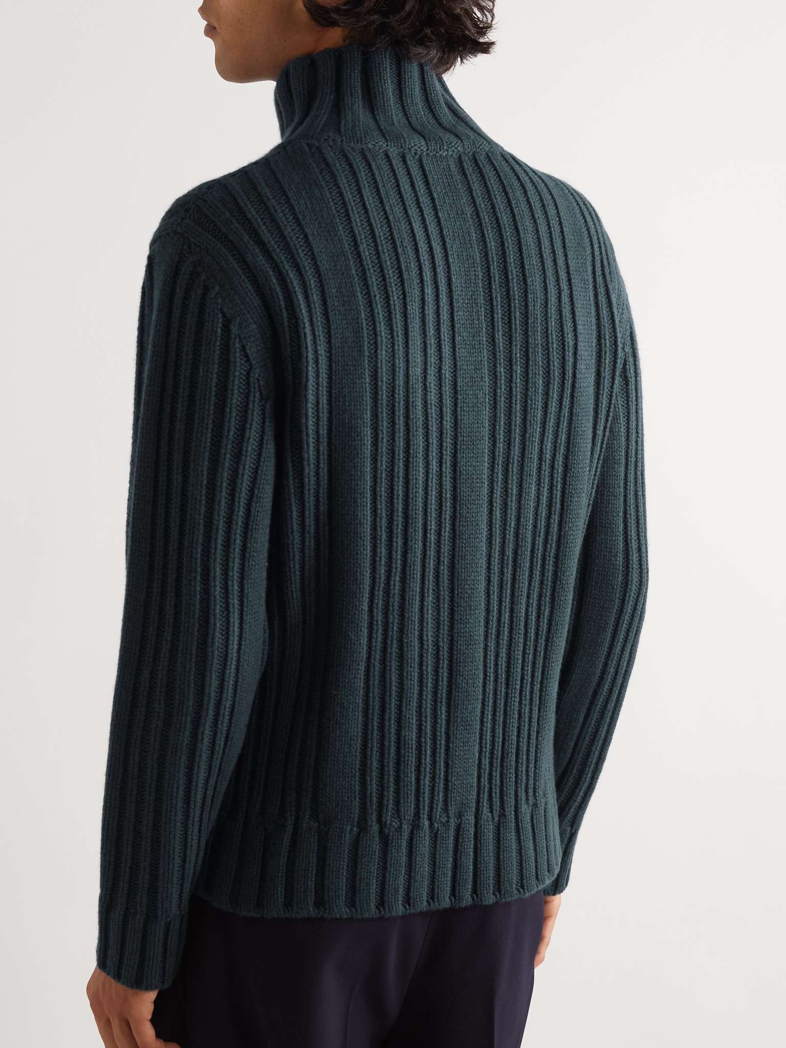 Ribbed Baby Cashmere Rollneck Sweater - 4
