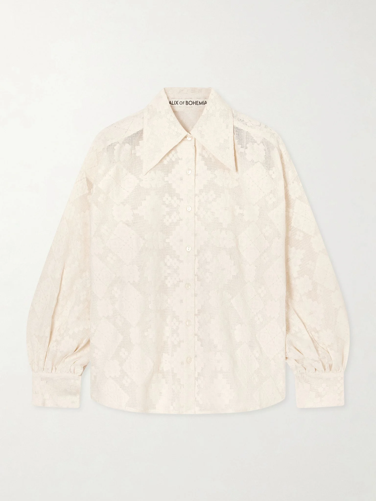 Margot Tetris cotton-lace shirt Off-white - 1