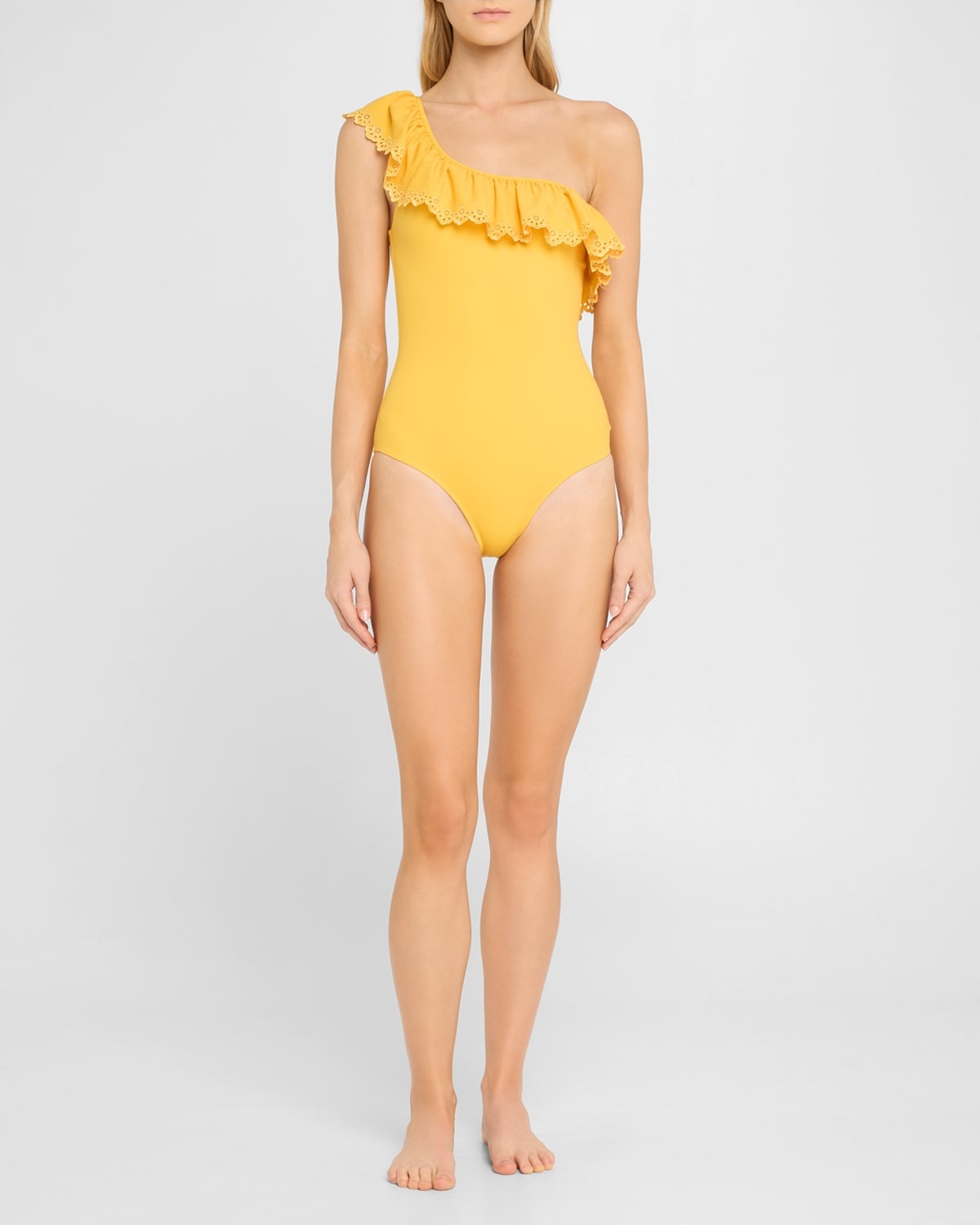 Solara Embroidered Flutter One-Piece Swimsuit - 1