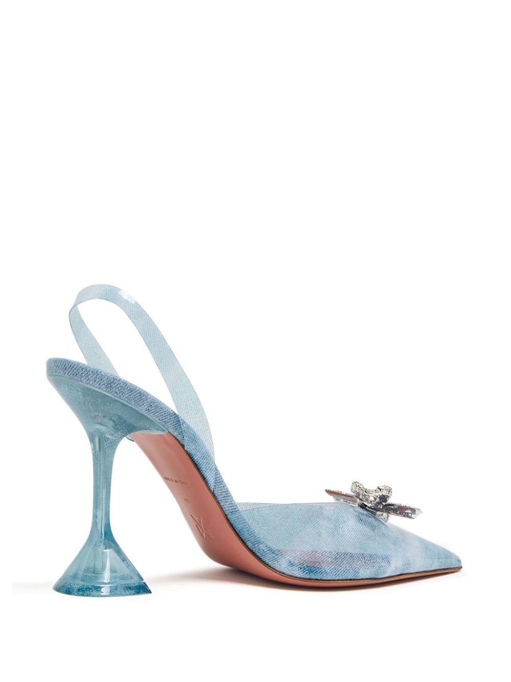 Blue 95mm bow-detail pumps - 3