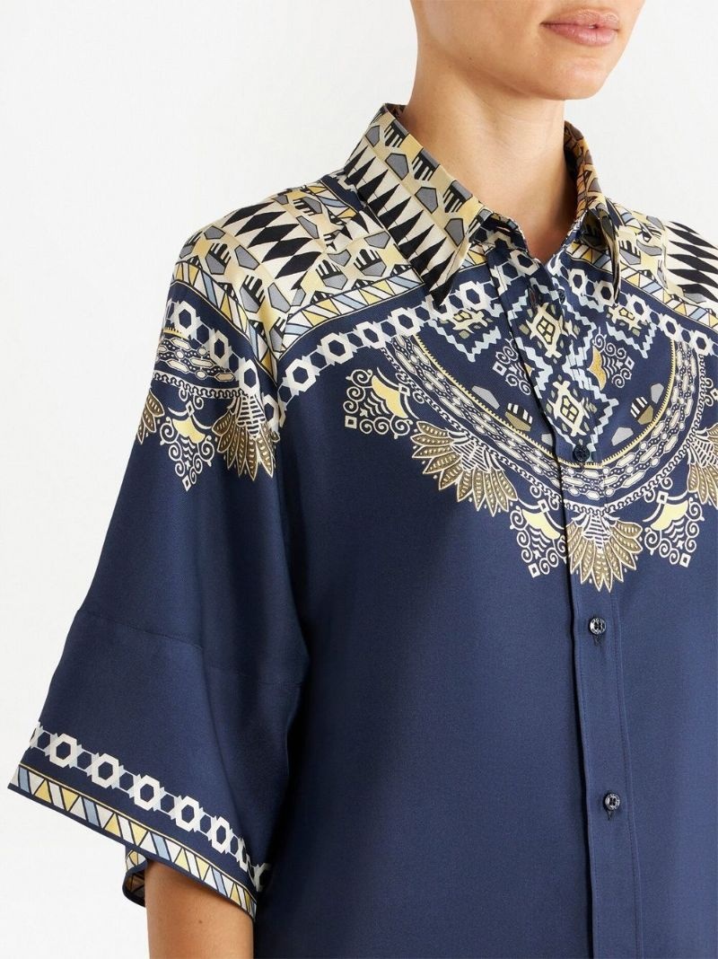 paisley-design silk shirt - 4