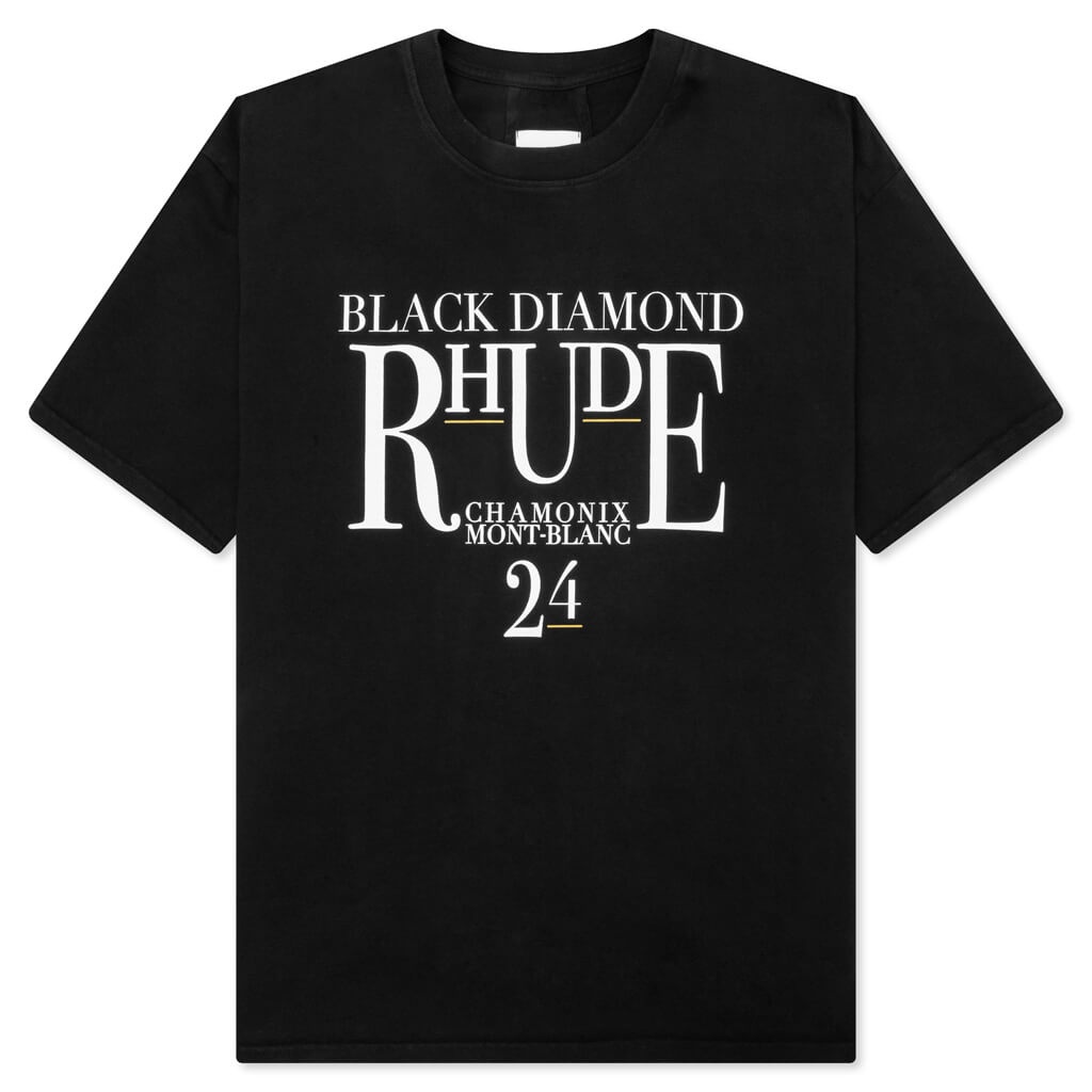 Tシャツ・カットソー RHUDE Men T-shirt Black RHPF24TT01012 2306 Rhude BLACK DIAMOND TEE - VTG BLACK | feature | REVERSIBLE