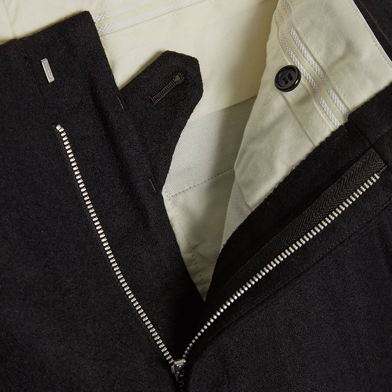 Comme des Garçons Homme Plus Woolen Yarn Wool Flannel Trousers 'Black' 3