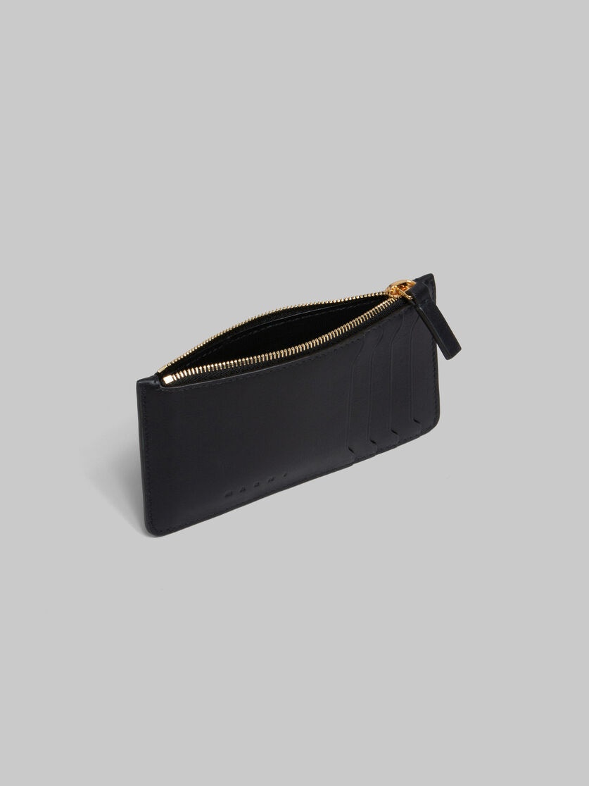 [Marni] Leather Zipper Card Holder - Black / ☆送料込☆ Leather Wavy Cardholder in Black – SVRN