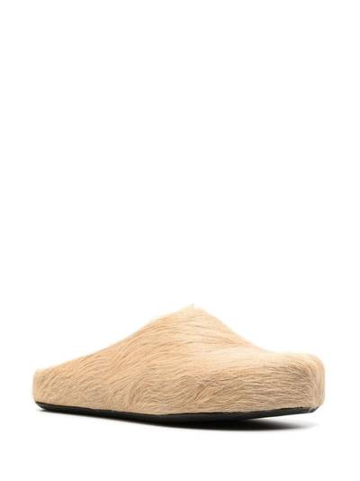 Marni Sabot fur-trimmed slippers outlook