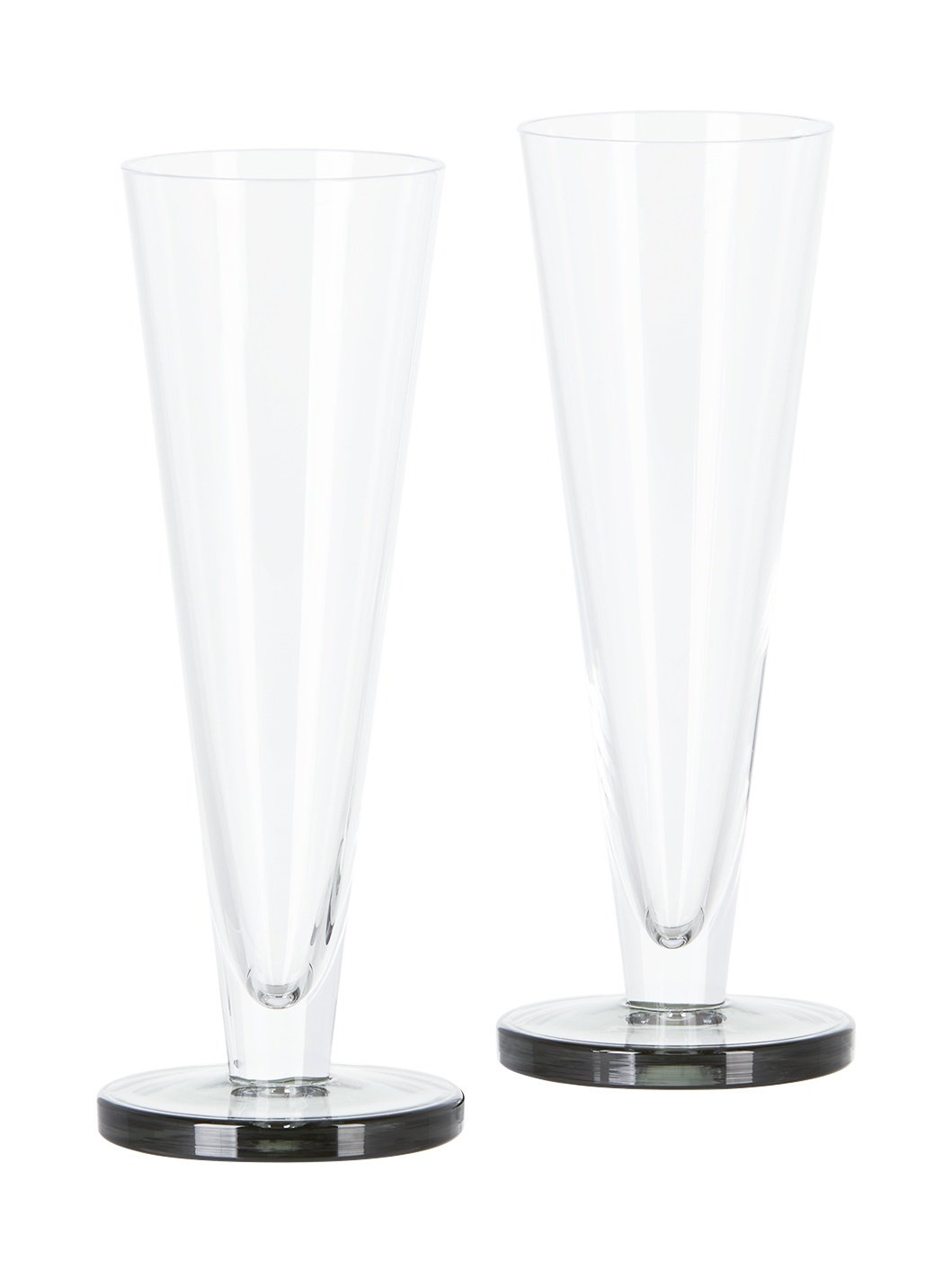 Black Puck Flute Glasses Set - 2