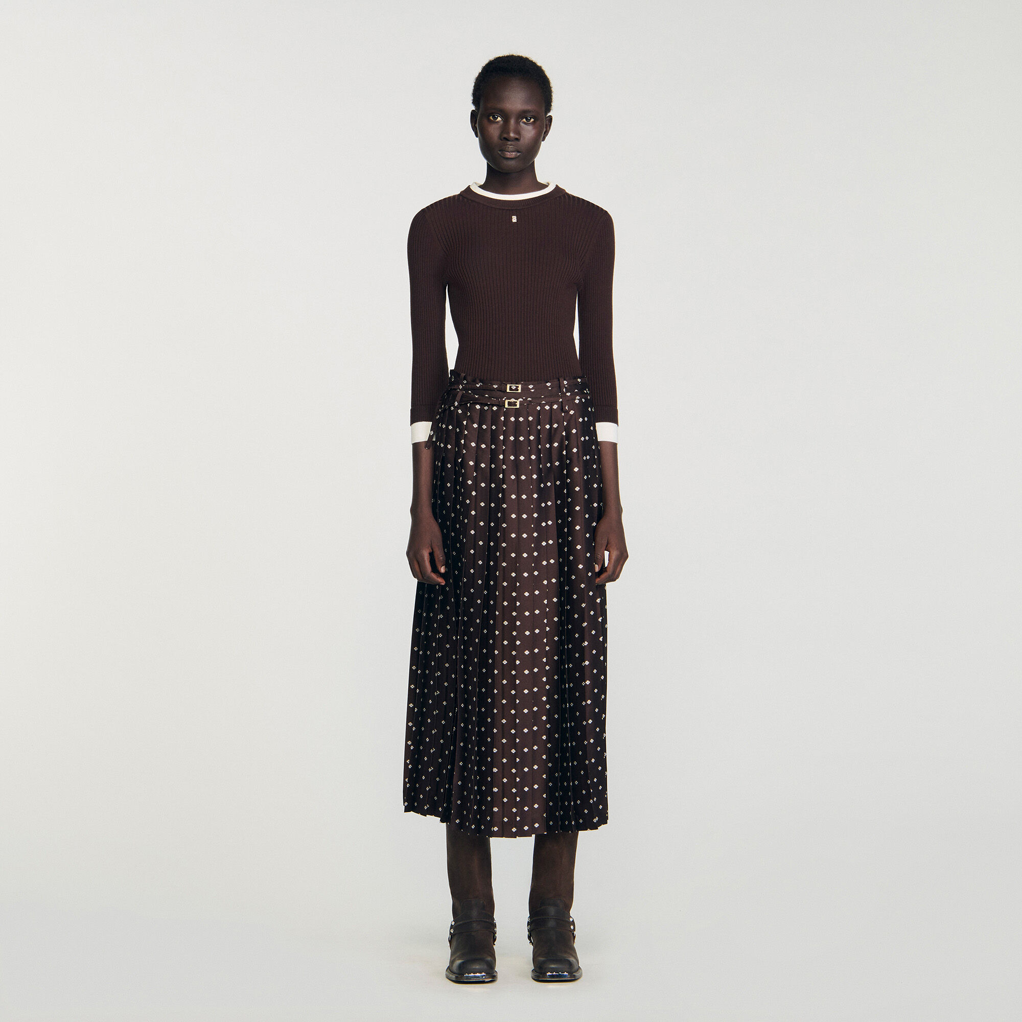 SCARF PRINT MIDI SKIRT - 2