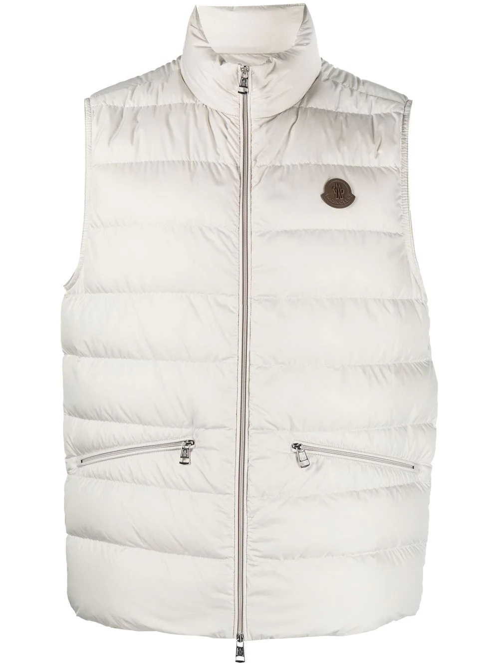 logo-patch padded gilet - 1