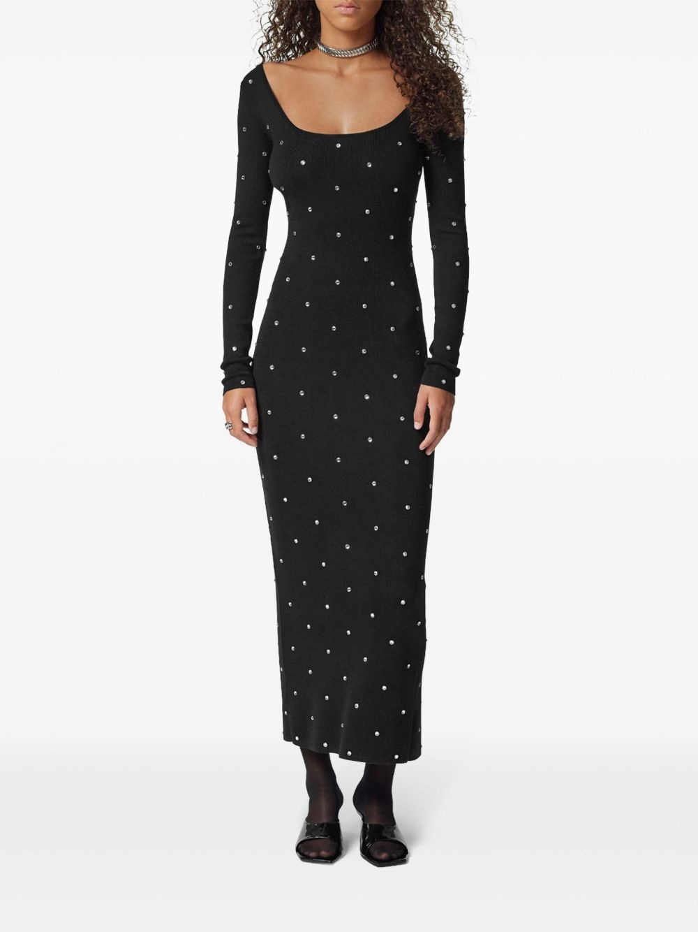 stud-embellished maxi skirt - 3
