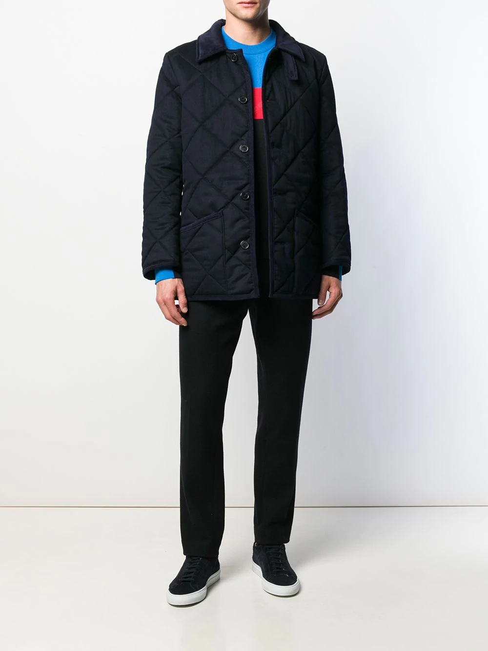 WAVERLY Navy Quilted Wool Jacket|GQ-1001 - 2