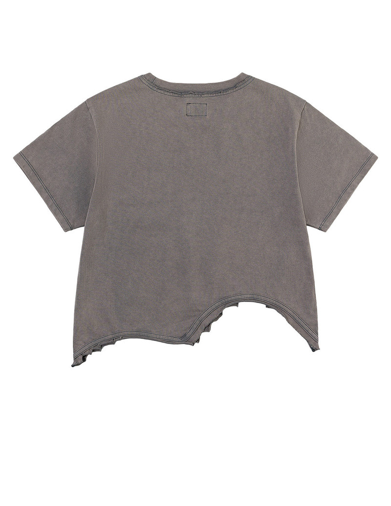 EVISU Logo Print and Distressed Detail Fashion Fit T-Shirt outlook