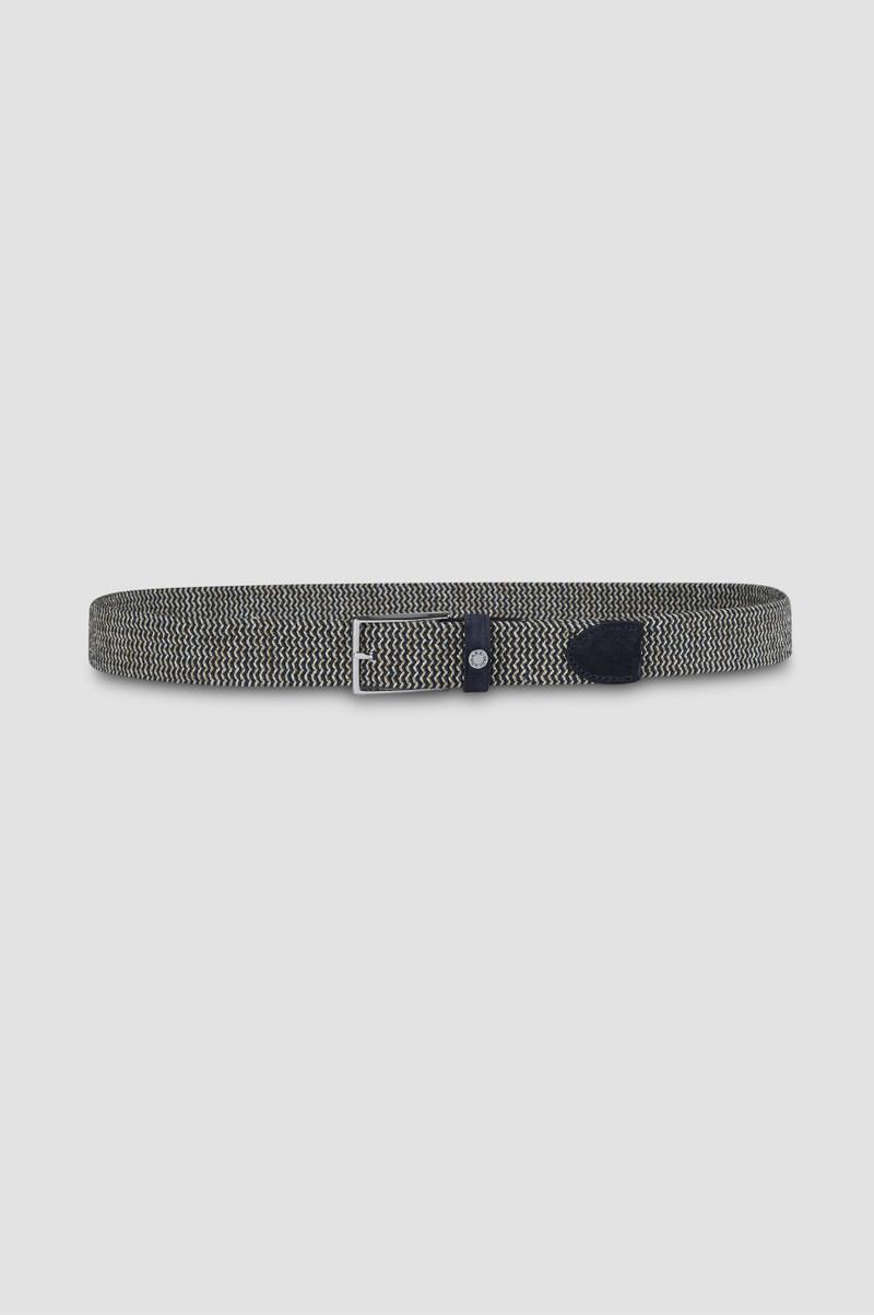 ELASTIC BELT WITH MICRO-WEAVE AND LEATHER TRIMS 1