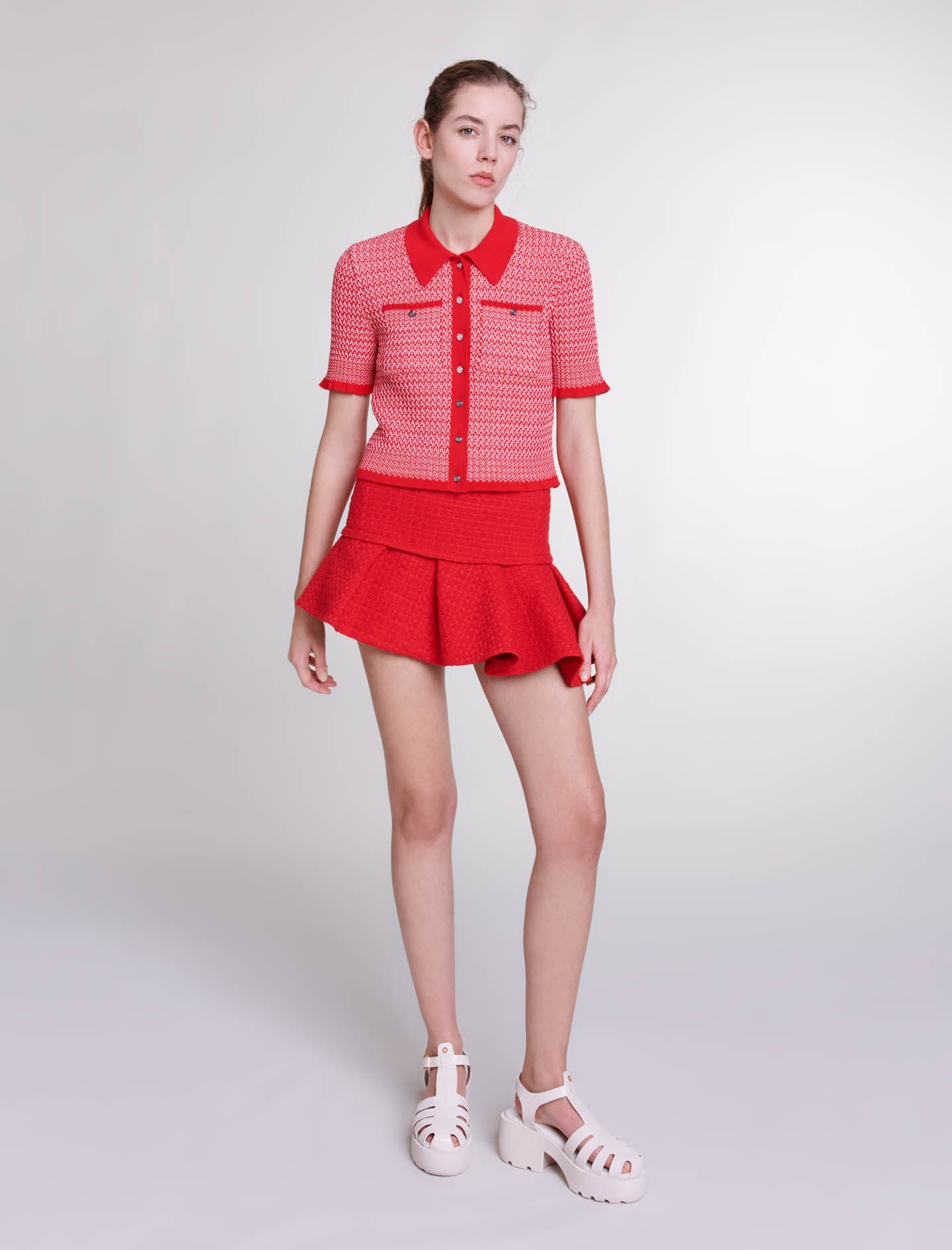 Asymmetrical tweed miniskirt - 2