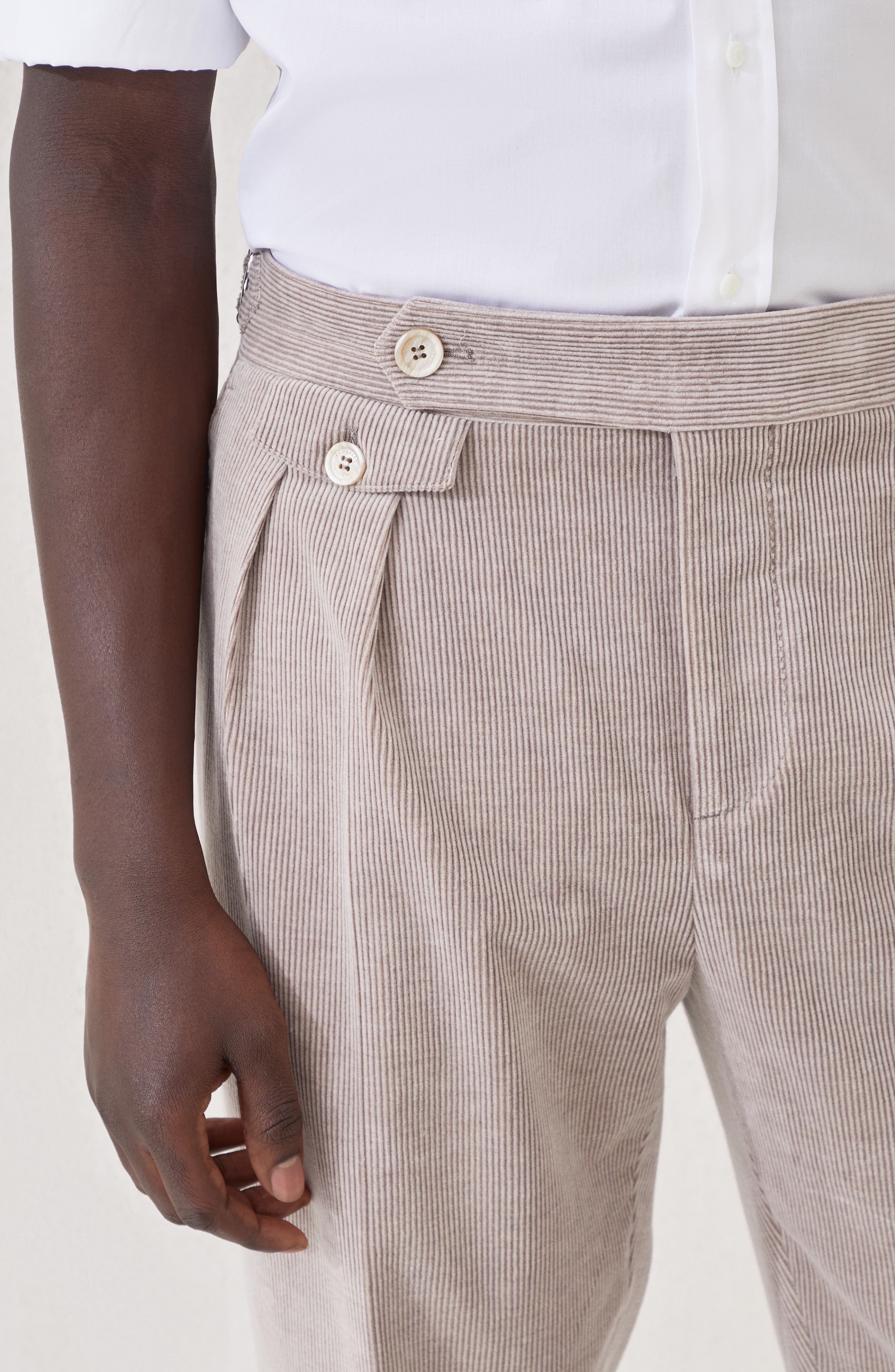 Brunello Cucinelli Trousers with double pleats and tabs in Bark at Nordstrom - 4