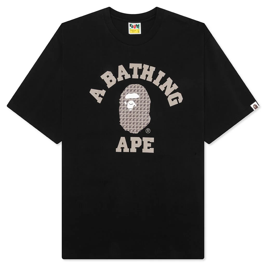 STA HOUNDSTOOTH COLLEGE RELAXED FIT TEE - BLACK - 1