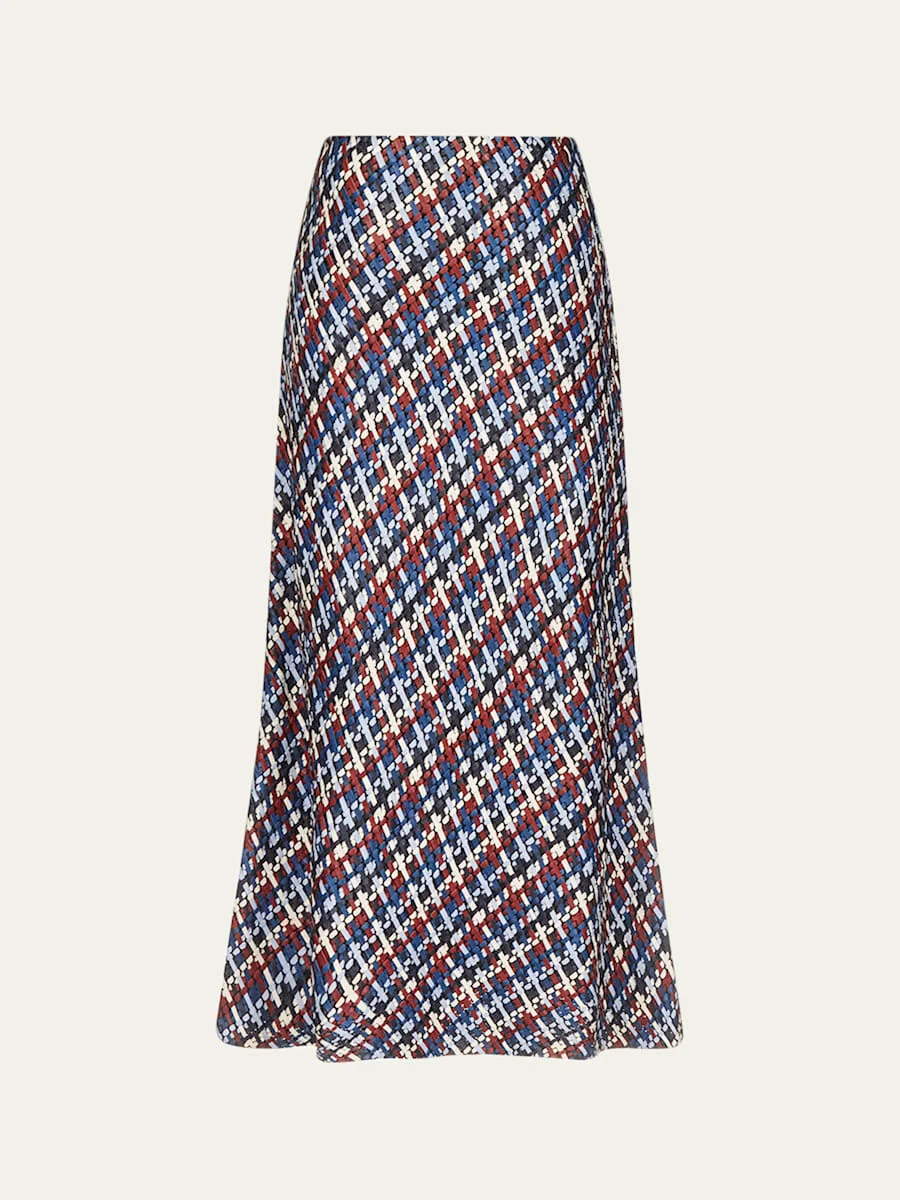 Woven Leather A-Line Skirt - 1