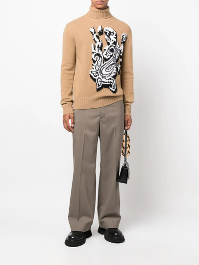 Etro pixelated-graphic jacquard wool  jumper outlook