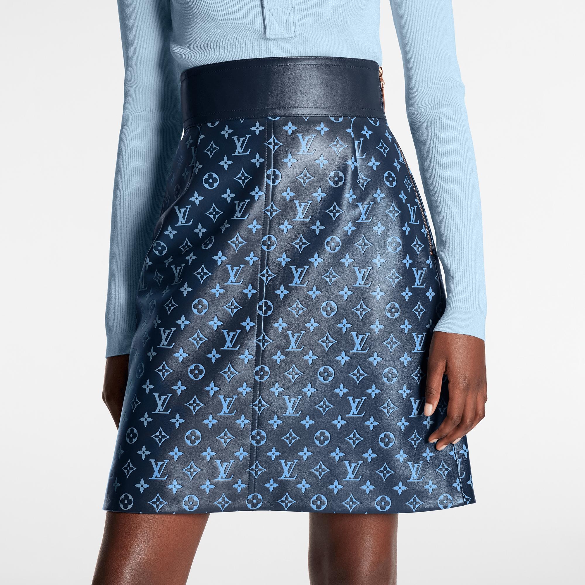 Embossed Midnight Monogram Pencil Skirt - 4