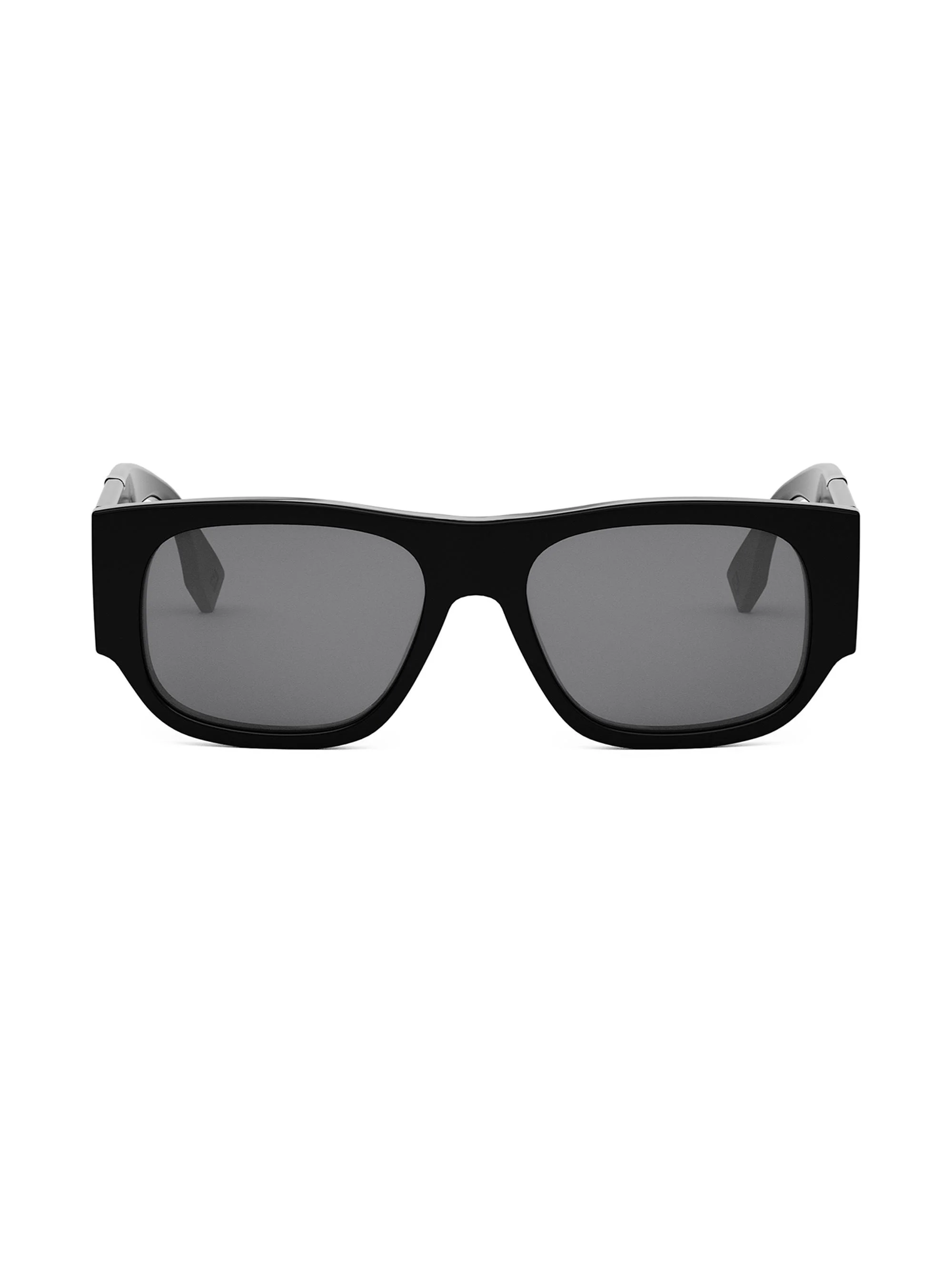 Men's Fendi Diagonal 54MM Rectangular Sunglasses - Black - 1
