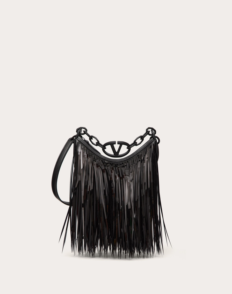 VLOGO MOON MINI HOBO BAG WITH SEQUIN FRINGES 1