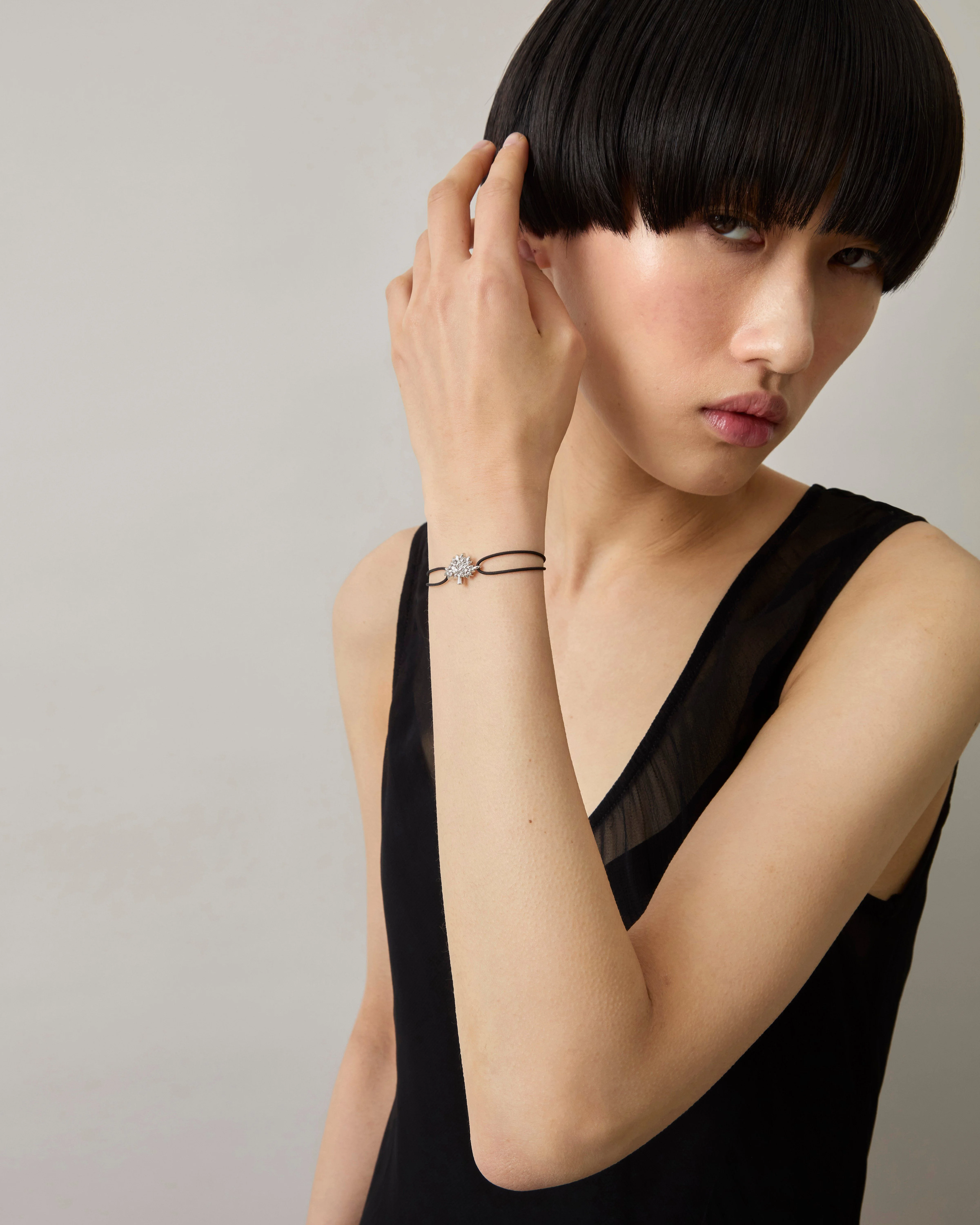 Mulberry Mulberry Tree Cord Bracelet Black Sterling Silver Cord