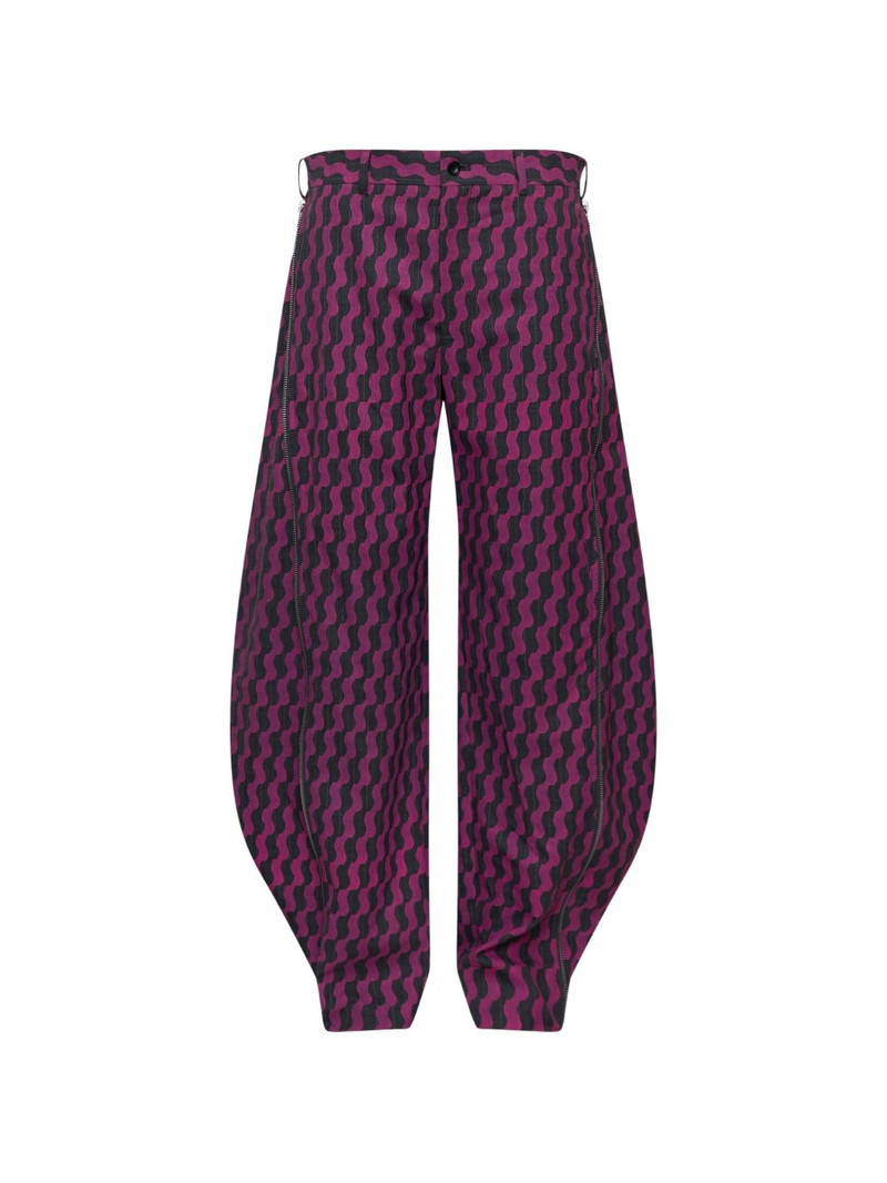 wave-print zip-detail loose fit jeans 1