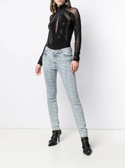 PHILIPP PLEIN logo print skinny jeans outlook